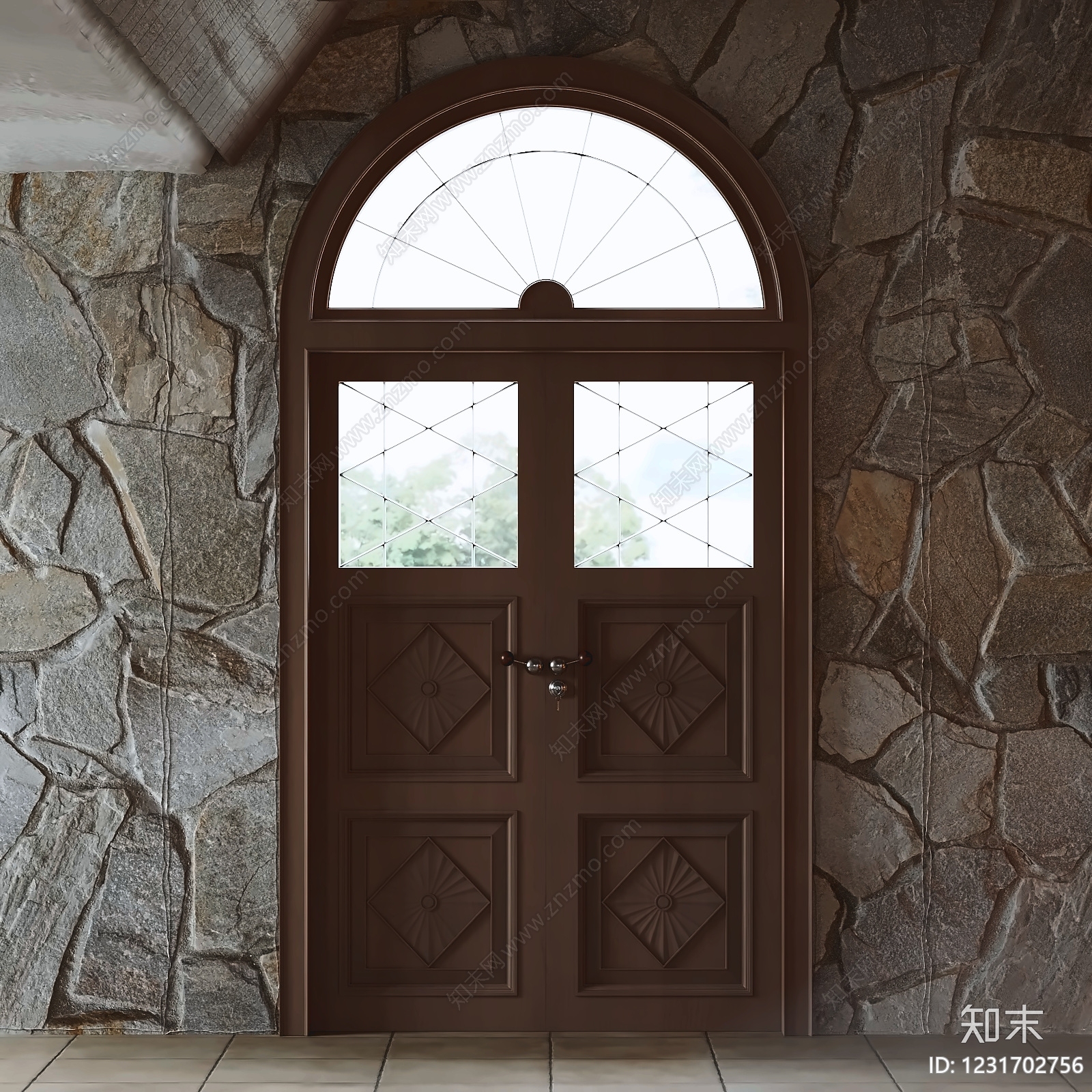 欧式双开门3D模型下载【ID:1231702756】