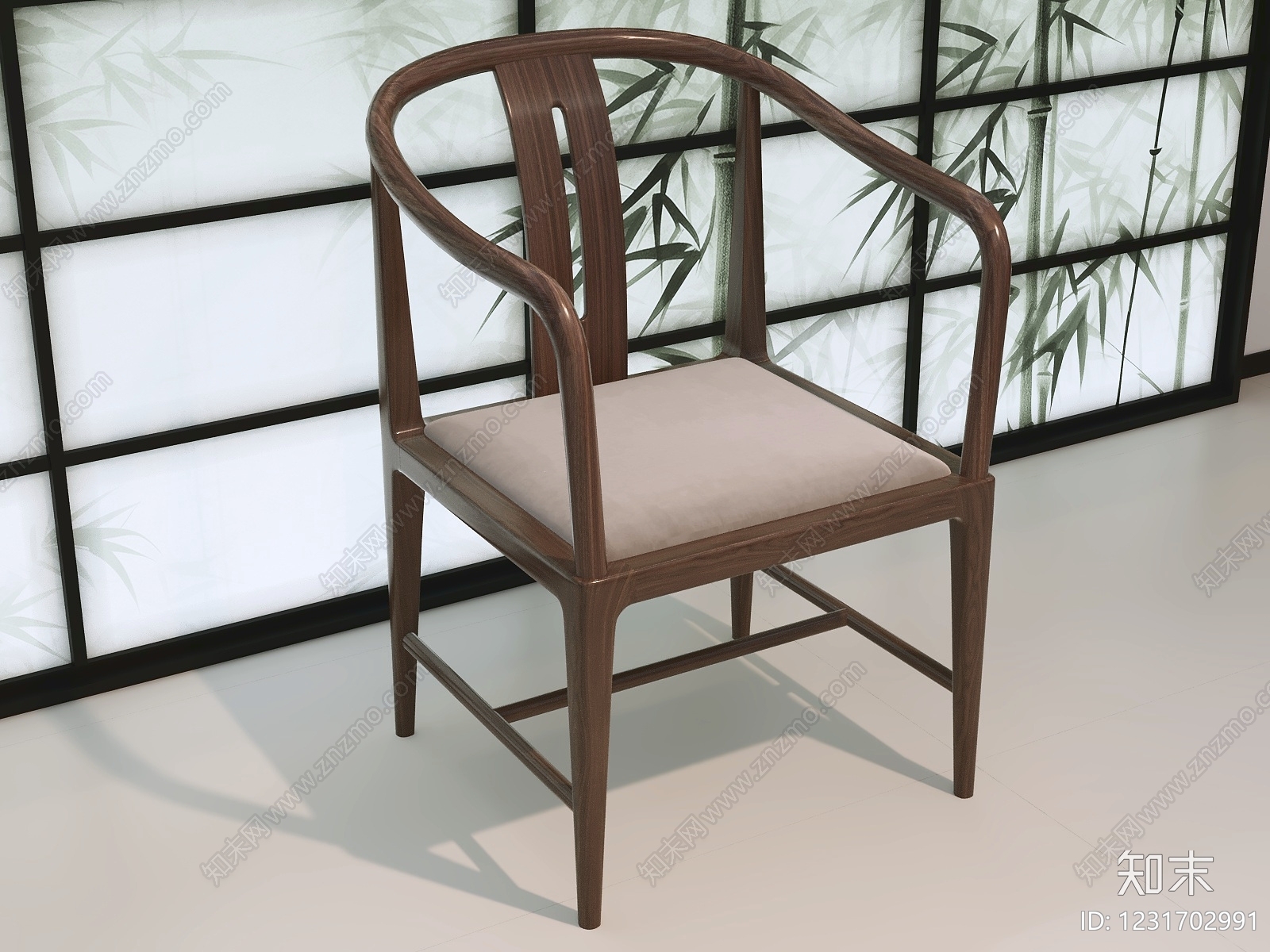 新中式餐椅3D模型下载【ID:1231702991】