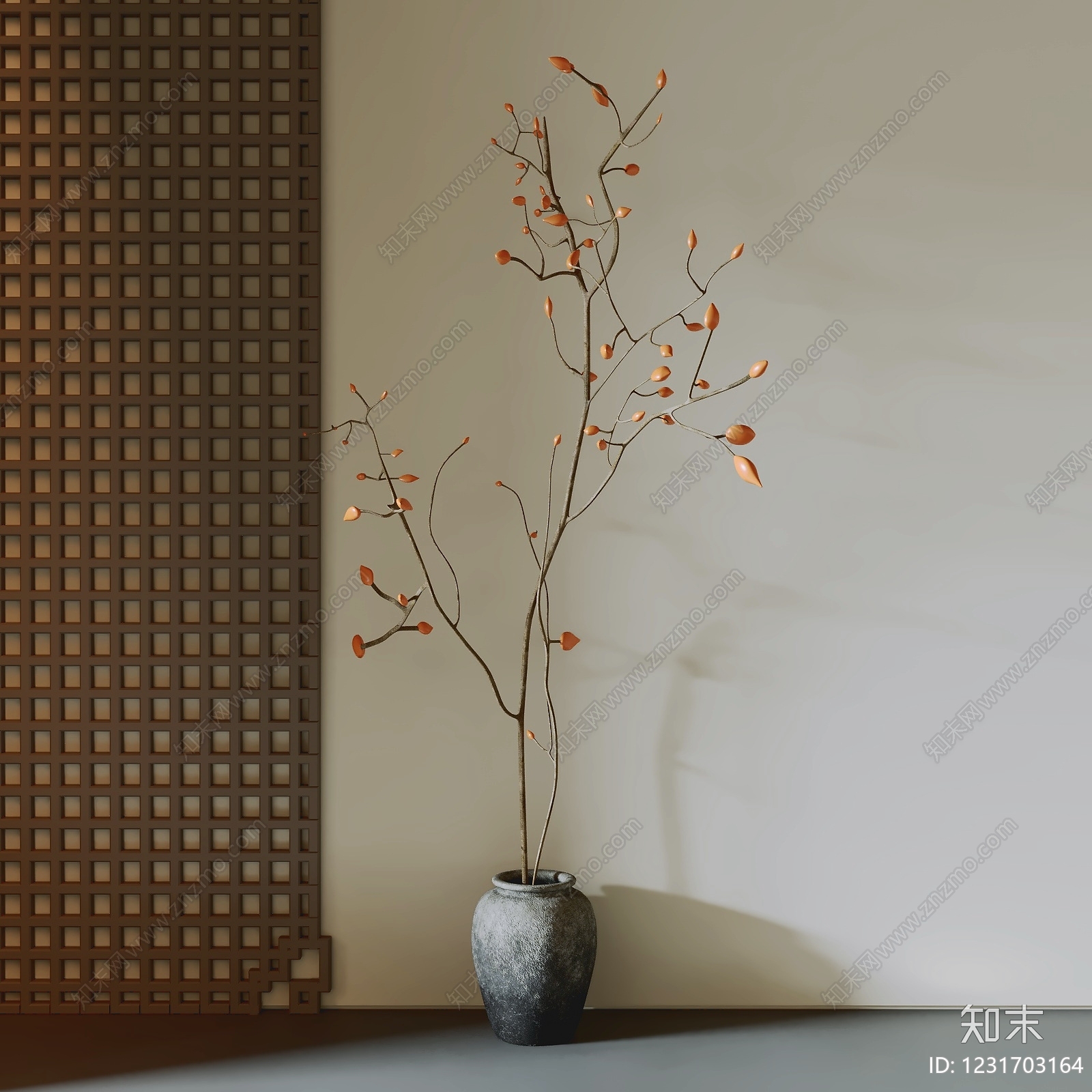 新中式花艺SU模型下载【ID:1231703164】