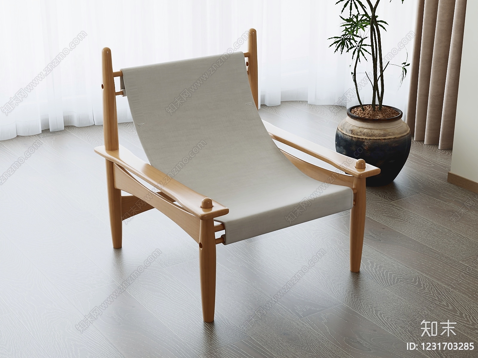 原木风休闲椅SU模型下载【ID:1231703285】