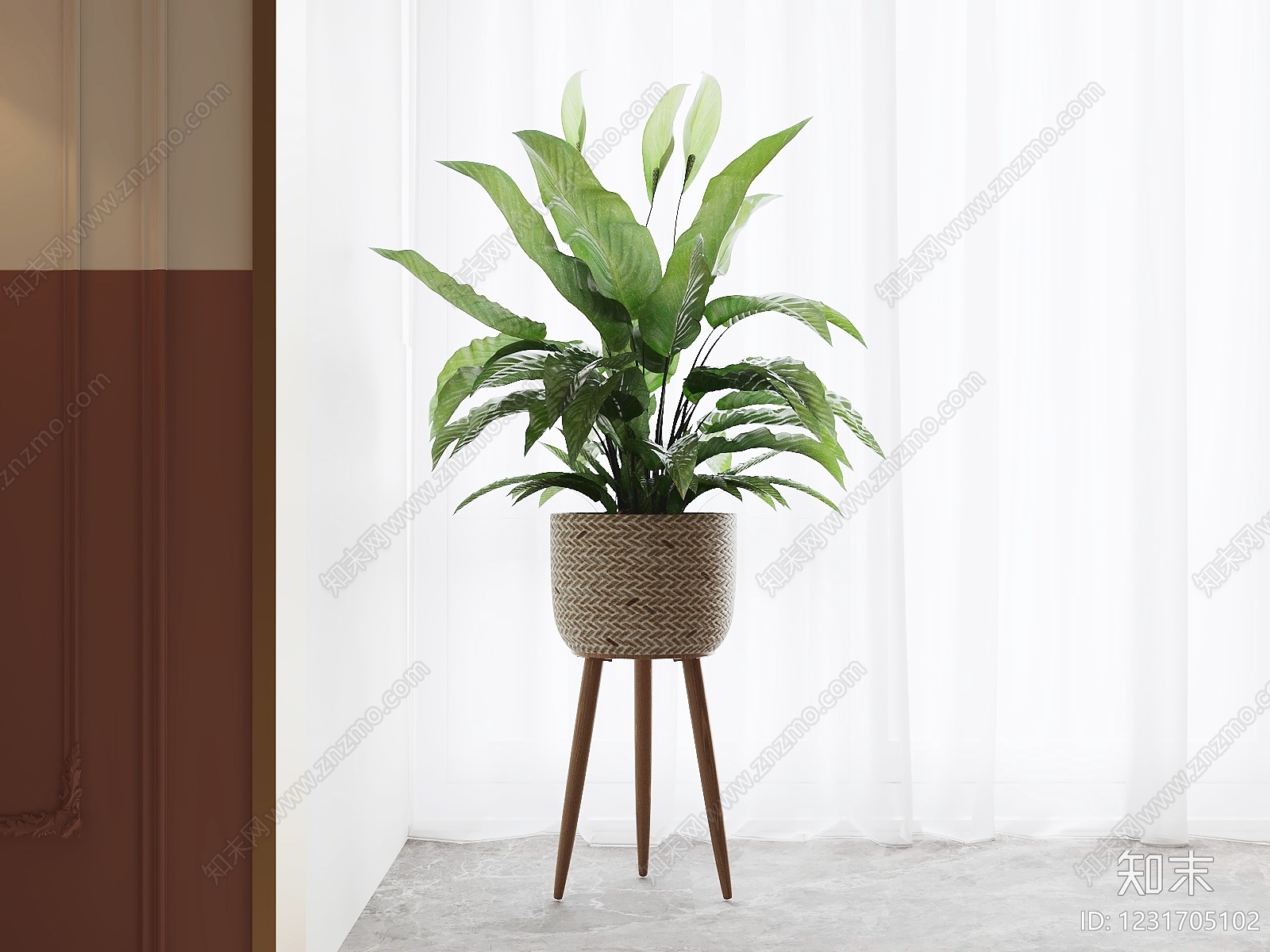 现代简约盆栽SU模型下载【ID:1231705102】