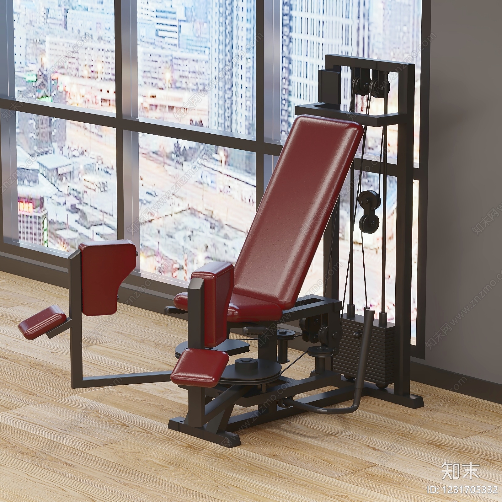 现代健身器材3D模型下载【ID:1231705332】