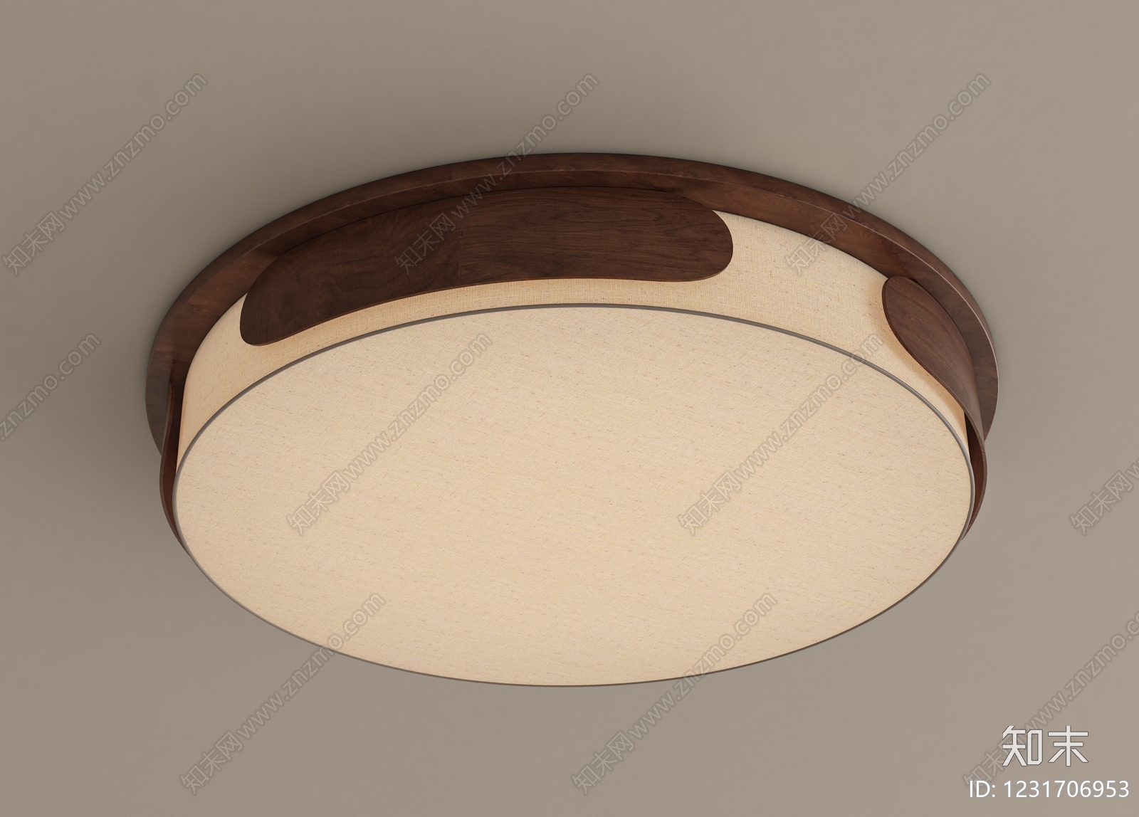 新中式儿童房吸顶灯3D模型下载【ID:1231706953】
