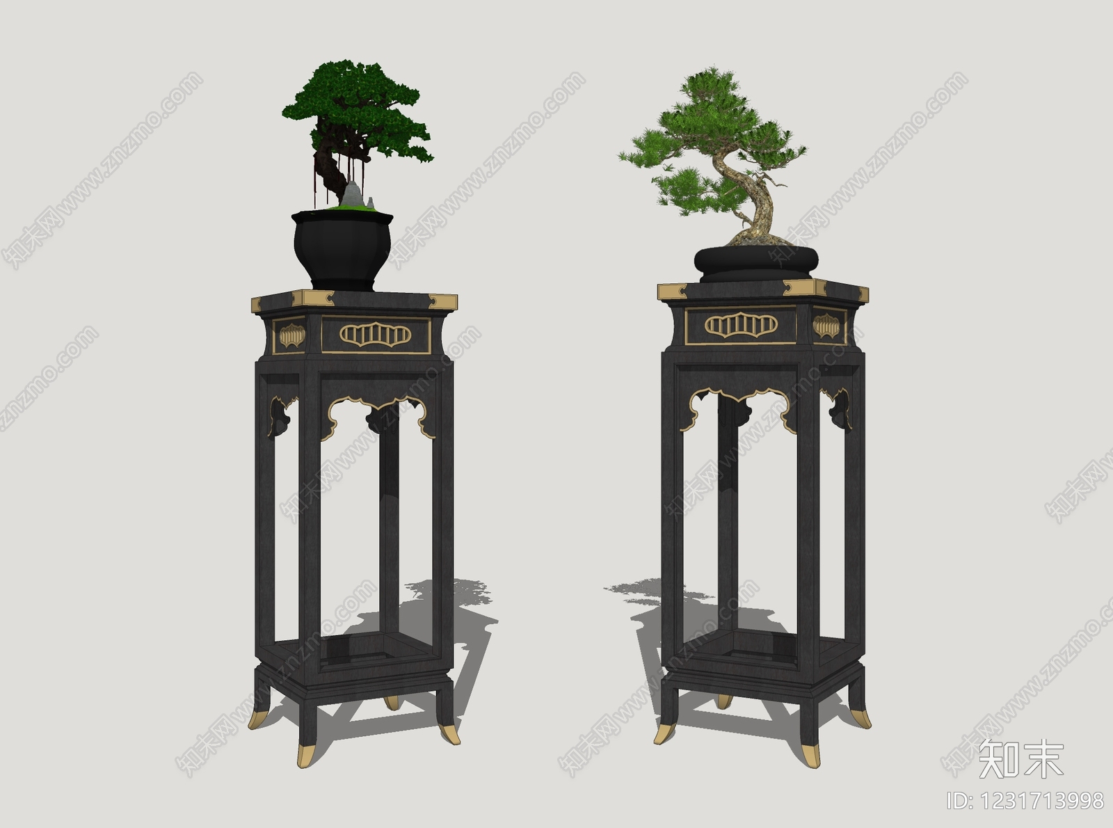 新中式花几SU模型下载【ID:1231713998】