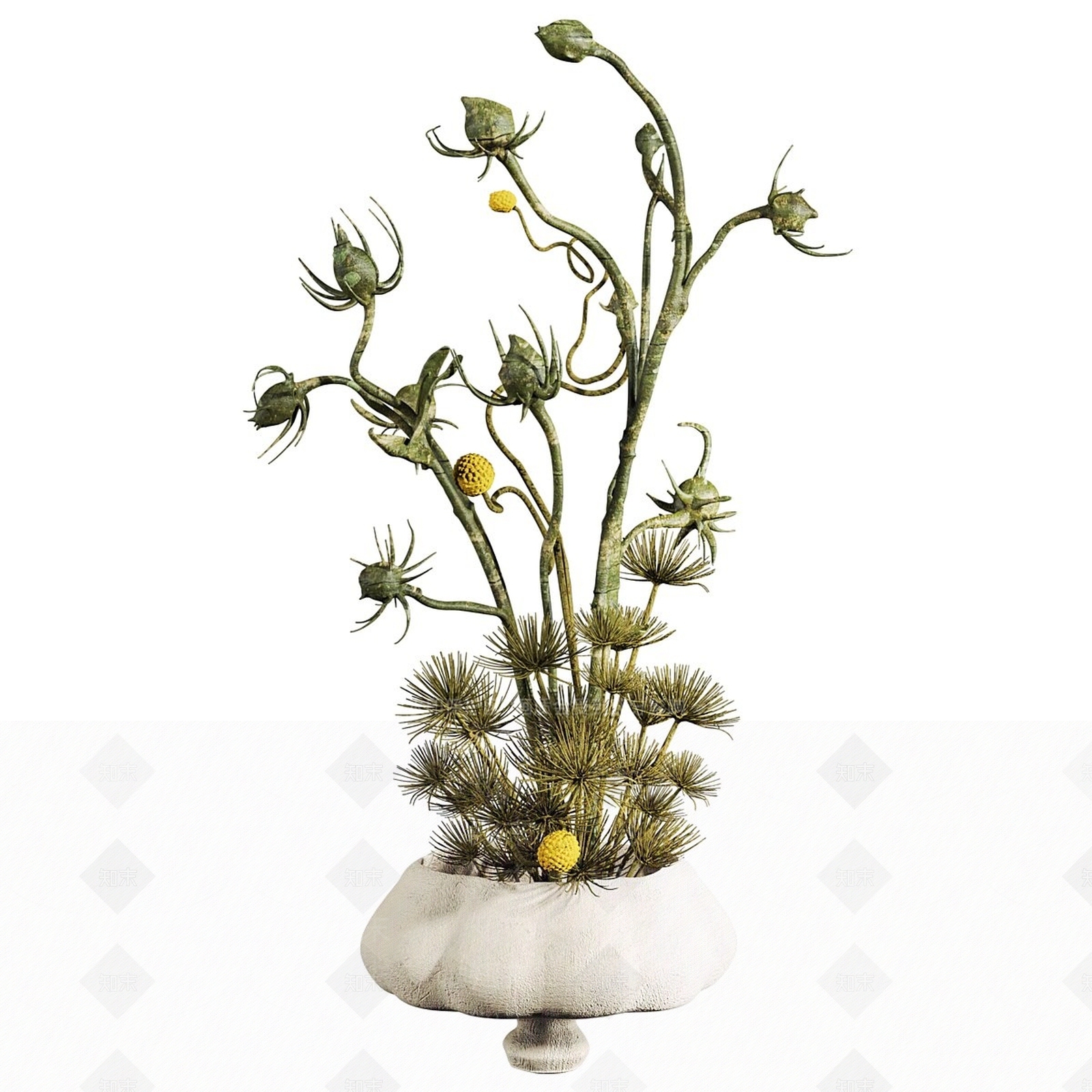 侘寂花瓶3D模型下载【ID:1231716243】
