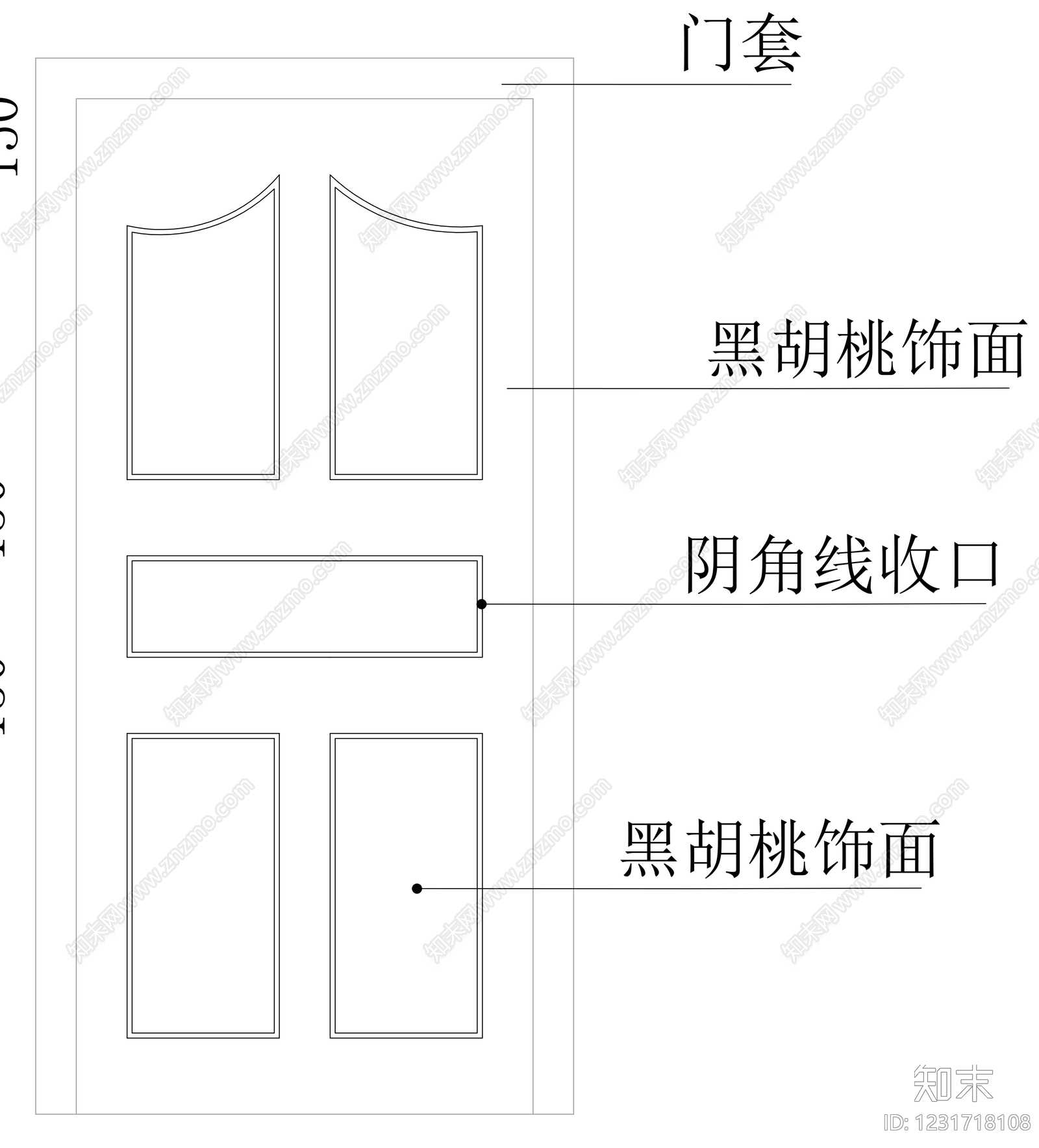 入户门cad施工图下载【ID:1231718108】
