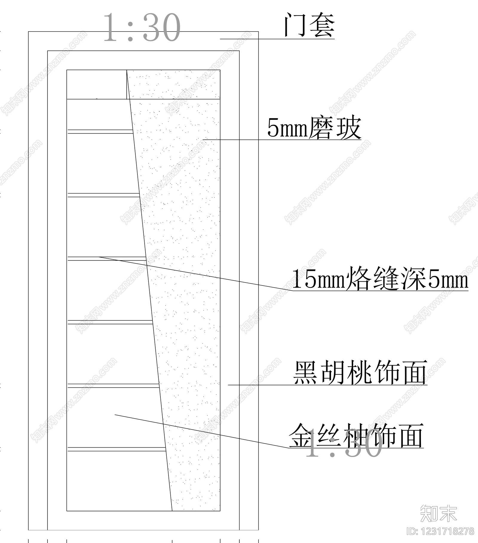入户门cad施工图下载【ID:1231718278】