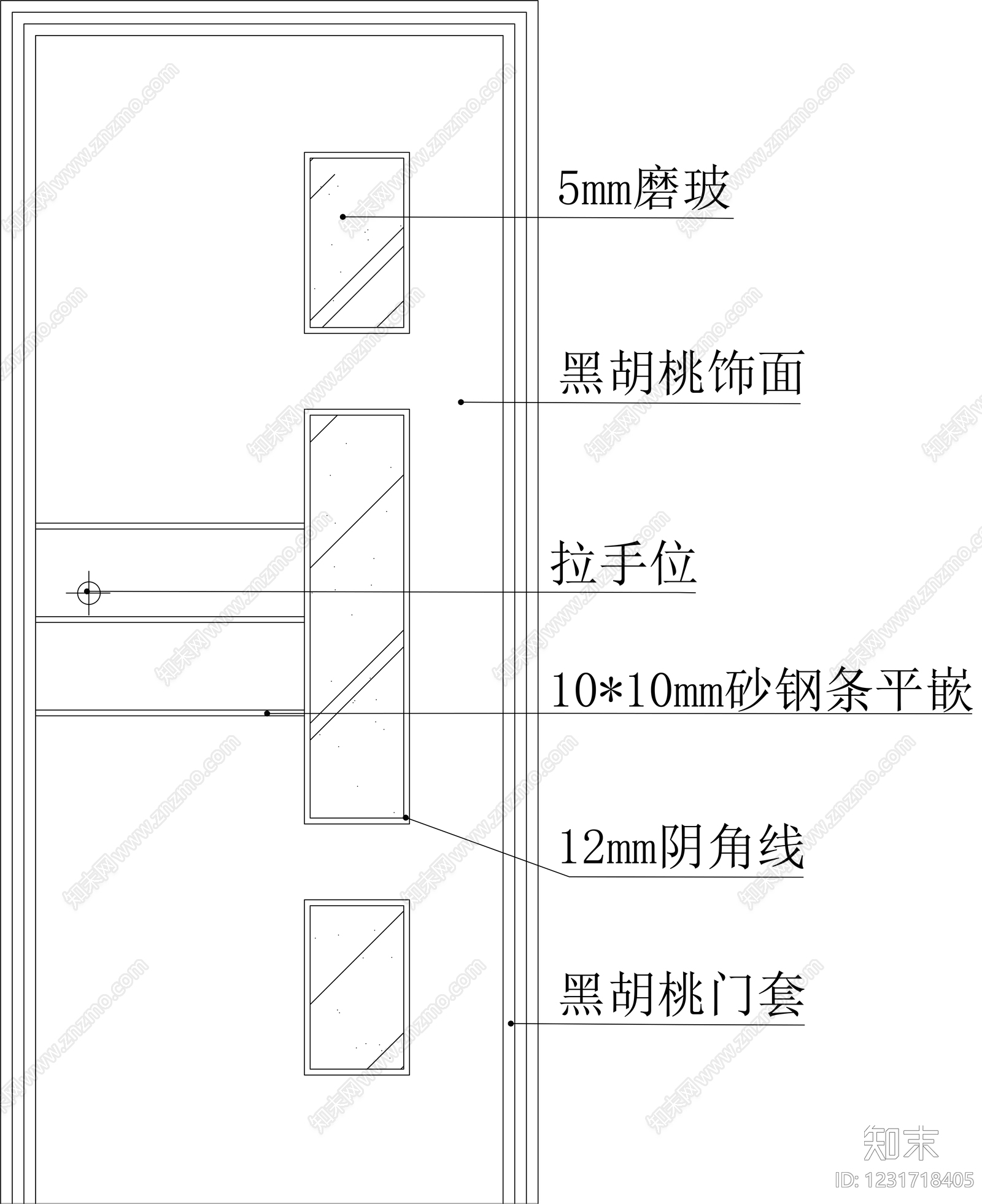 入户门cad施工图下载【ID:1231718405】