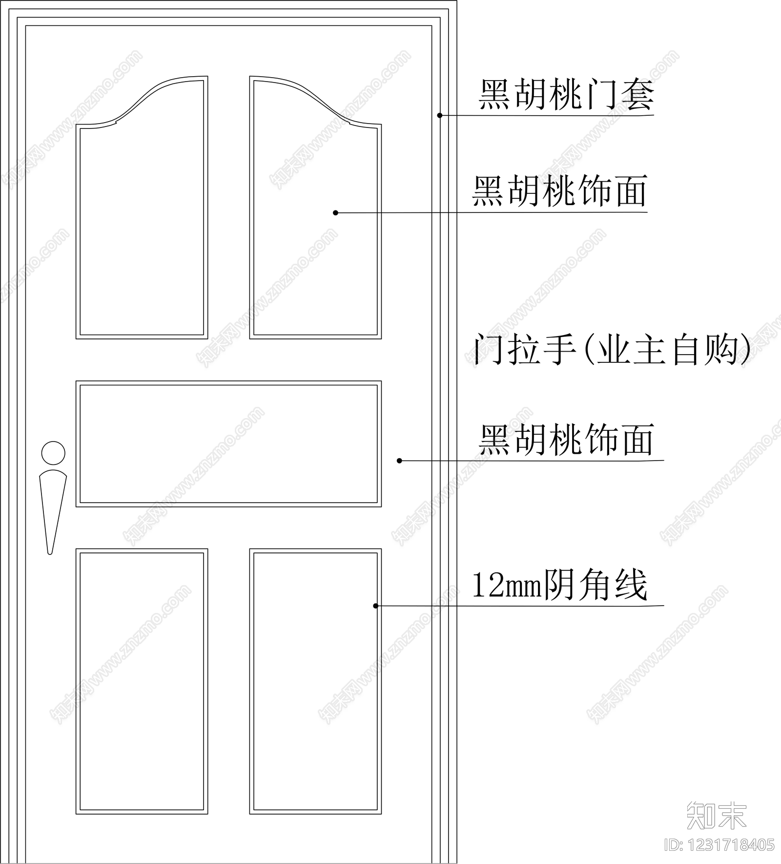 入户门cad施工图下载【ID:1231718405】