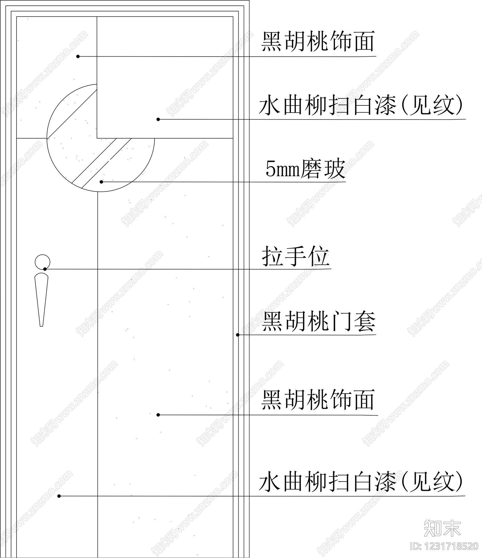 入户门cad施工图下载【ID:1231718520】