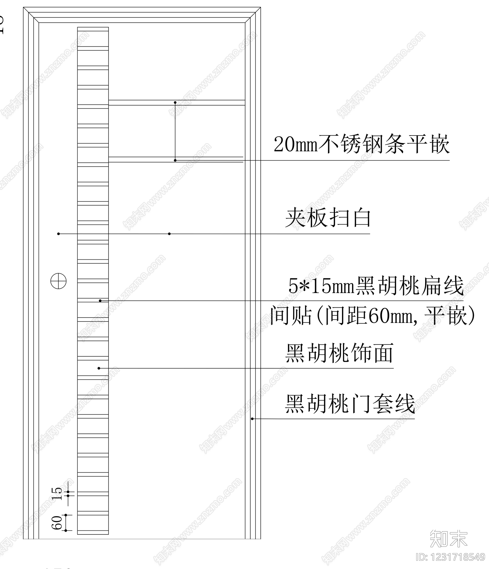 入户门cad施工图下载【ID:1231718549】