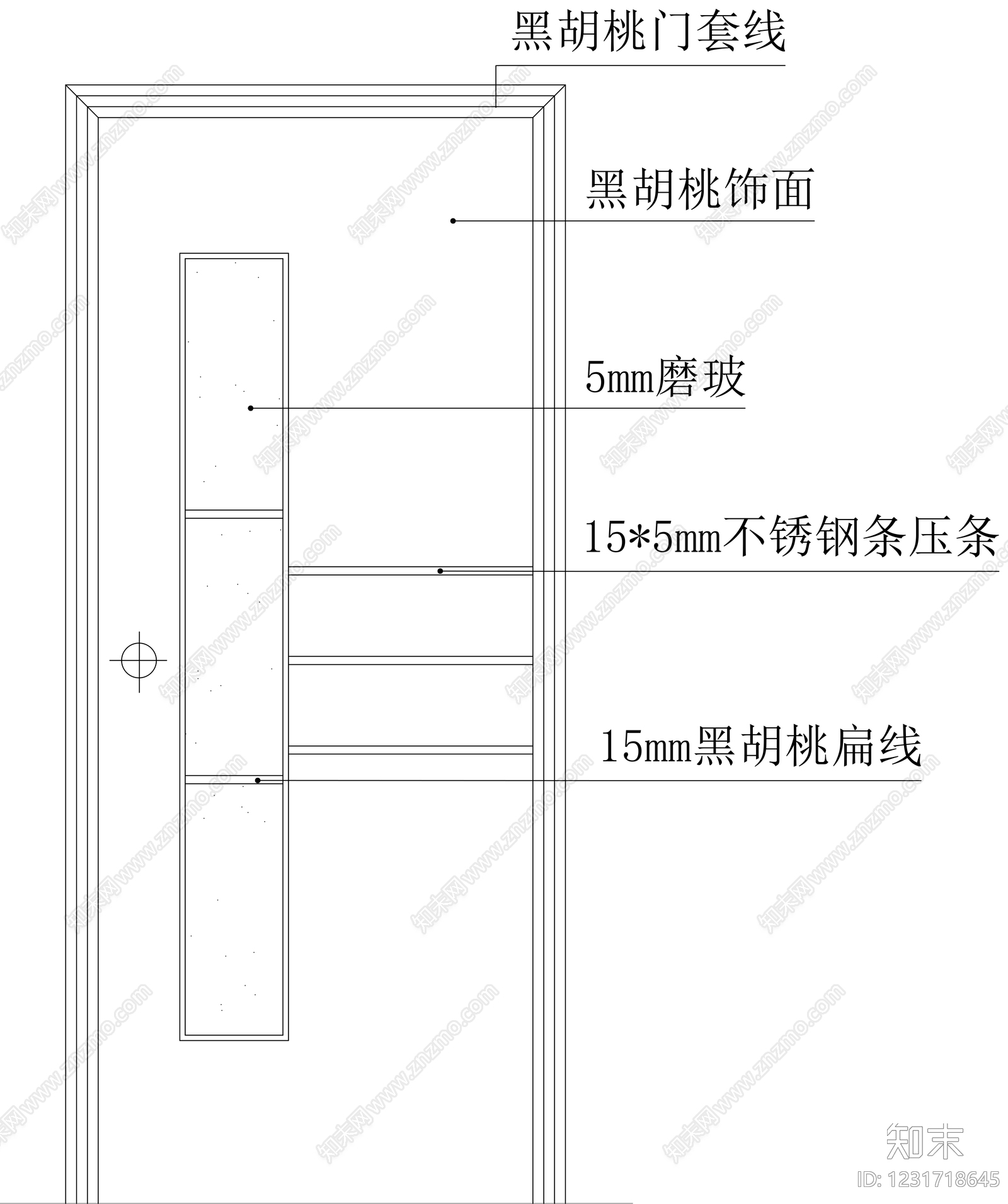 入户门cad施工图下载【ID:1231718645】