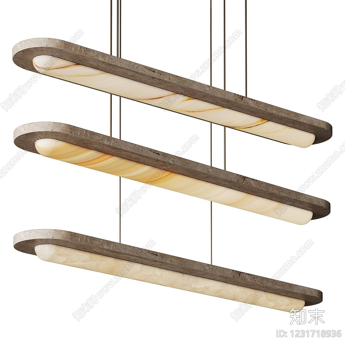 侘寂长条吊灯3D模型下载【ID:1231718936】