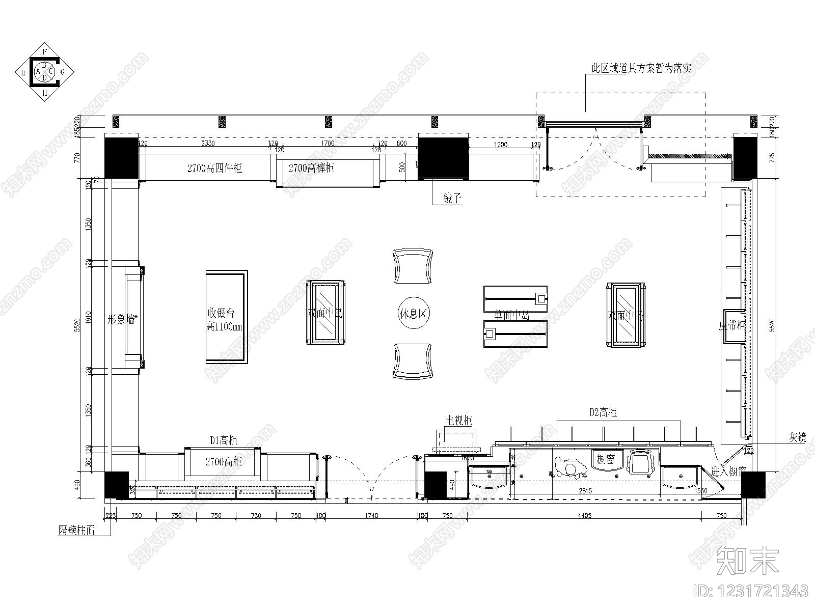 服装店cad施工图下载【ID:1231721343】