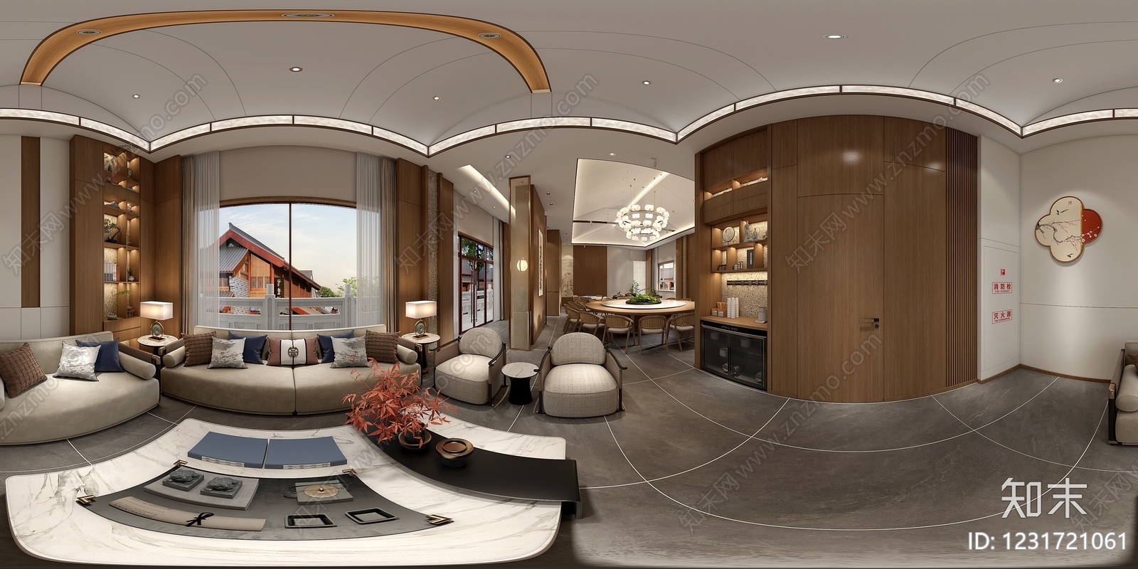 新中式包厢3D模型下载【ID:1231721061】