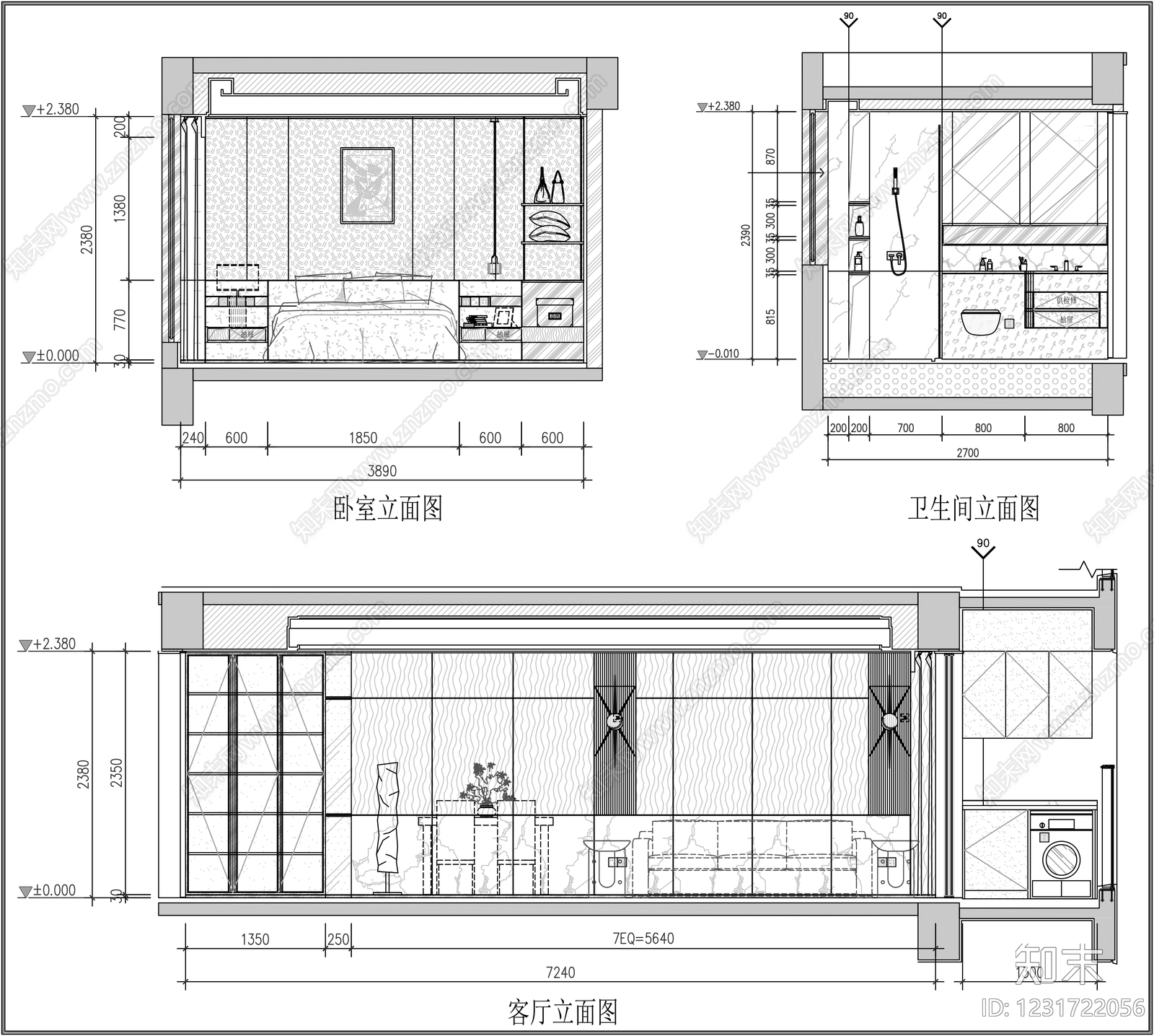 家装立面图CAD图纸