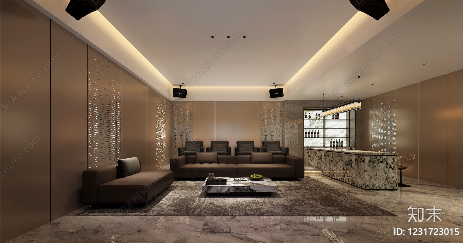轻奢影音室3D模型下载【ID:1231723015】
