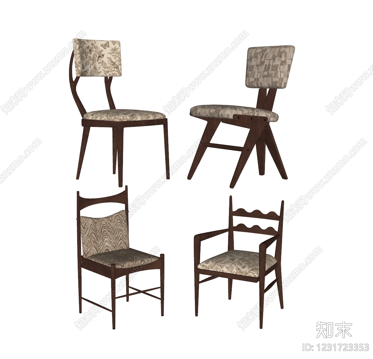 中古风餐椅SU模型下载【ID:1231723353】