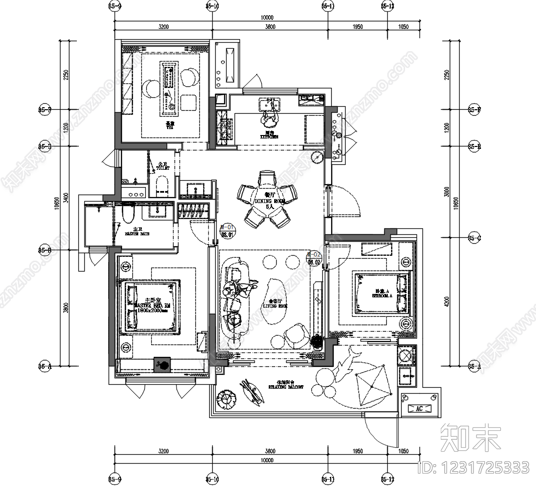 样板间cad施工图下载【ID:1231725333】