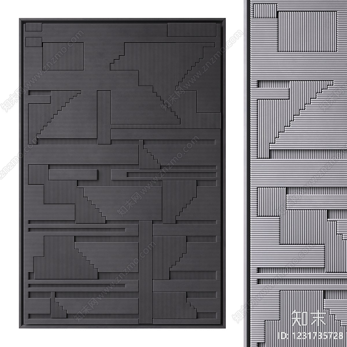 极简抽象挂画3D模型下载【ID:1231735728】
