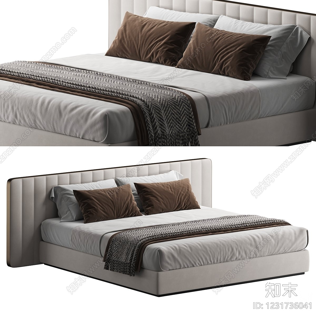 意式极简床品3D模型下载【ID:1231736041】