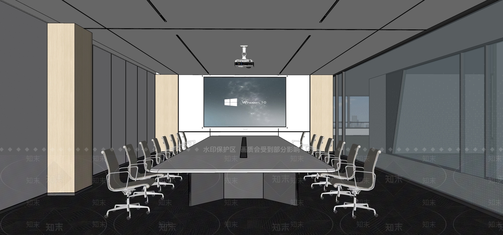现代简约会议室SU模型下载【ID:1231736801】