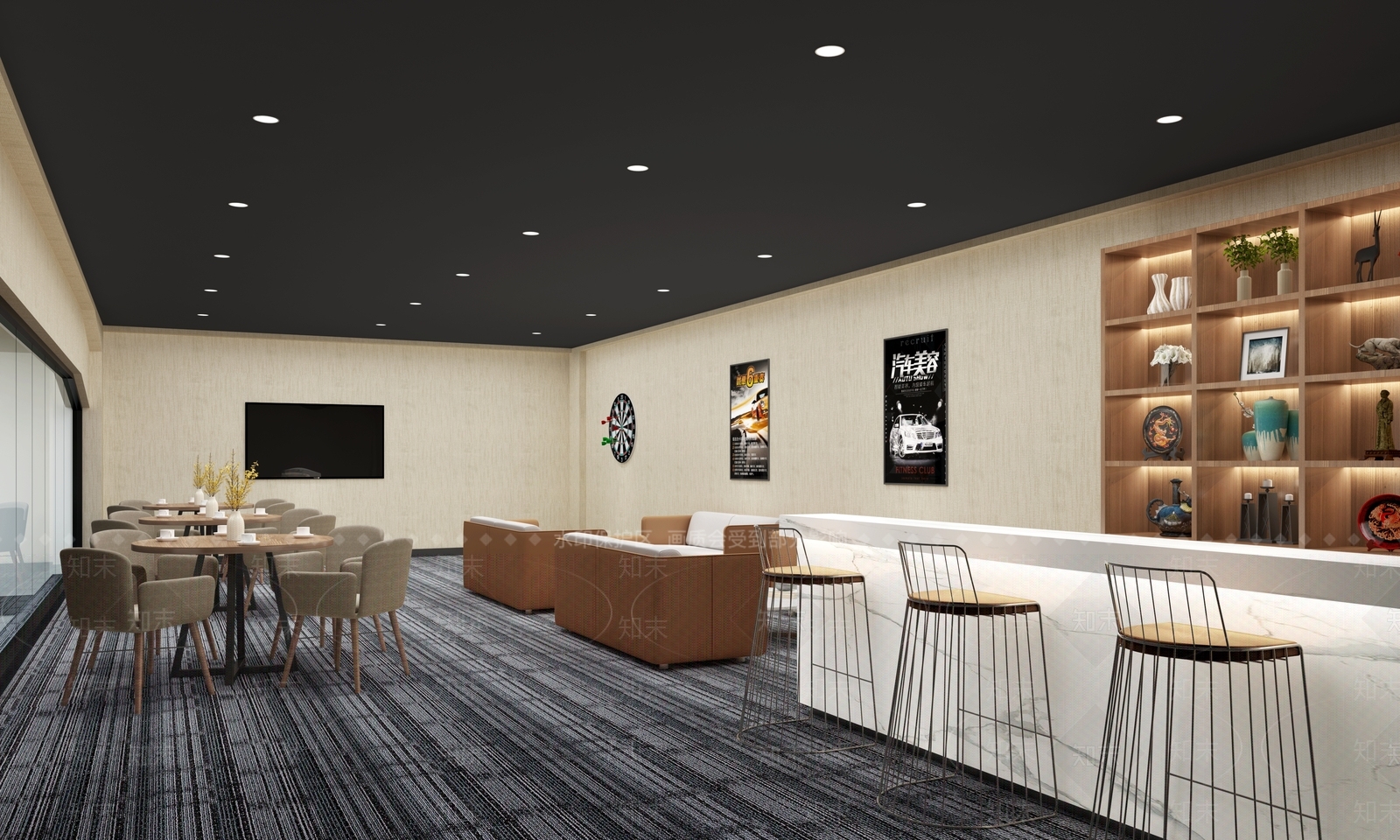 现代简约休息区3D模型下载【ID:1231739894】