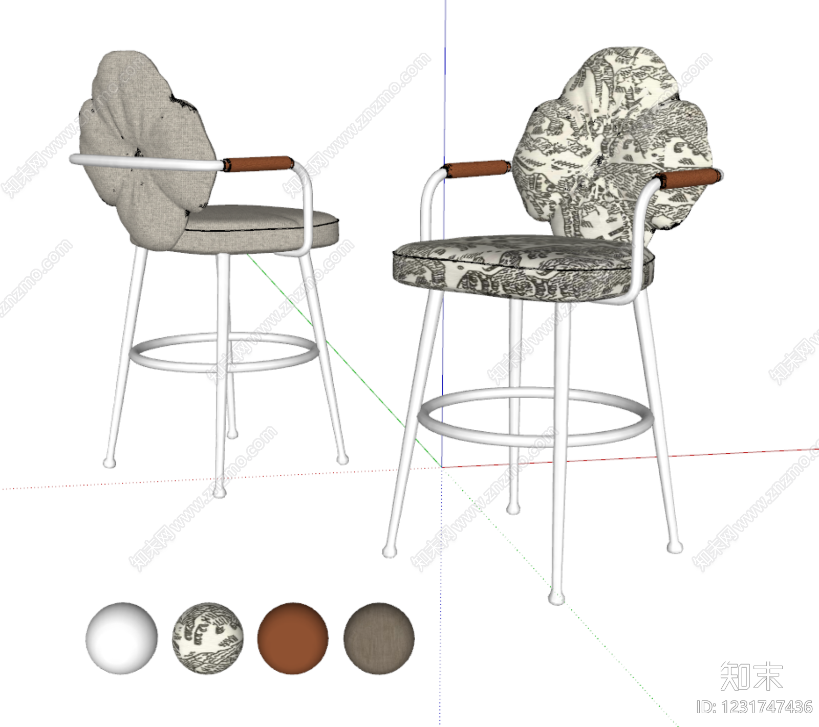 现代餐椅SU模型下载【ID:1231747436】