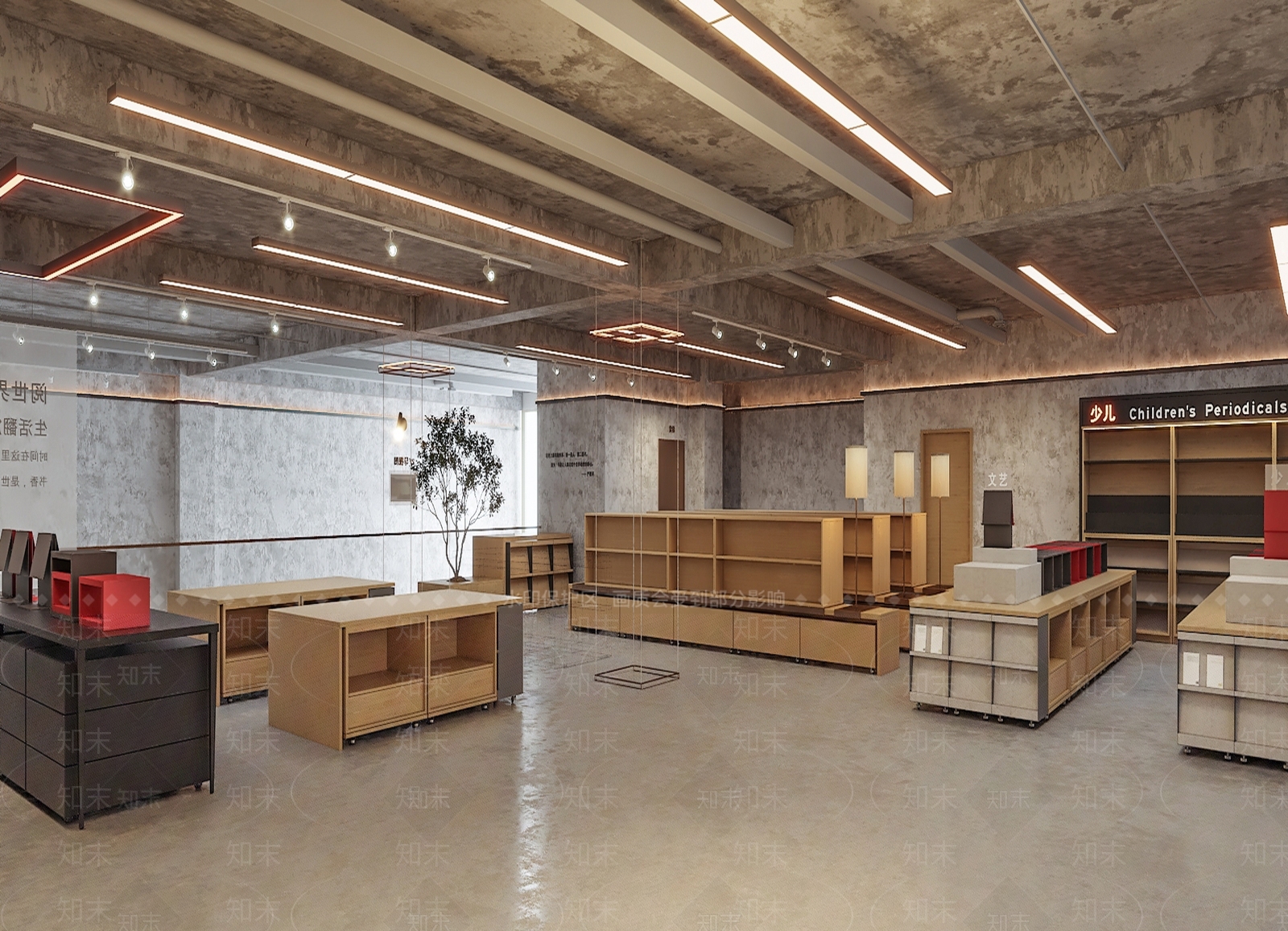 工业风书店3D模型下载【ID:1231751014】