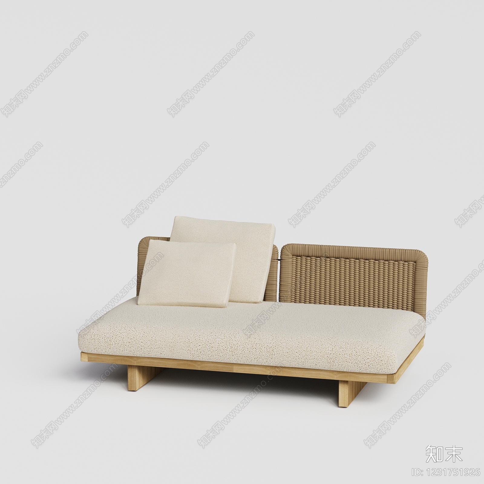 原木风贵妃椅SU模型下载【ID:1231751926】