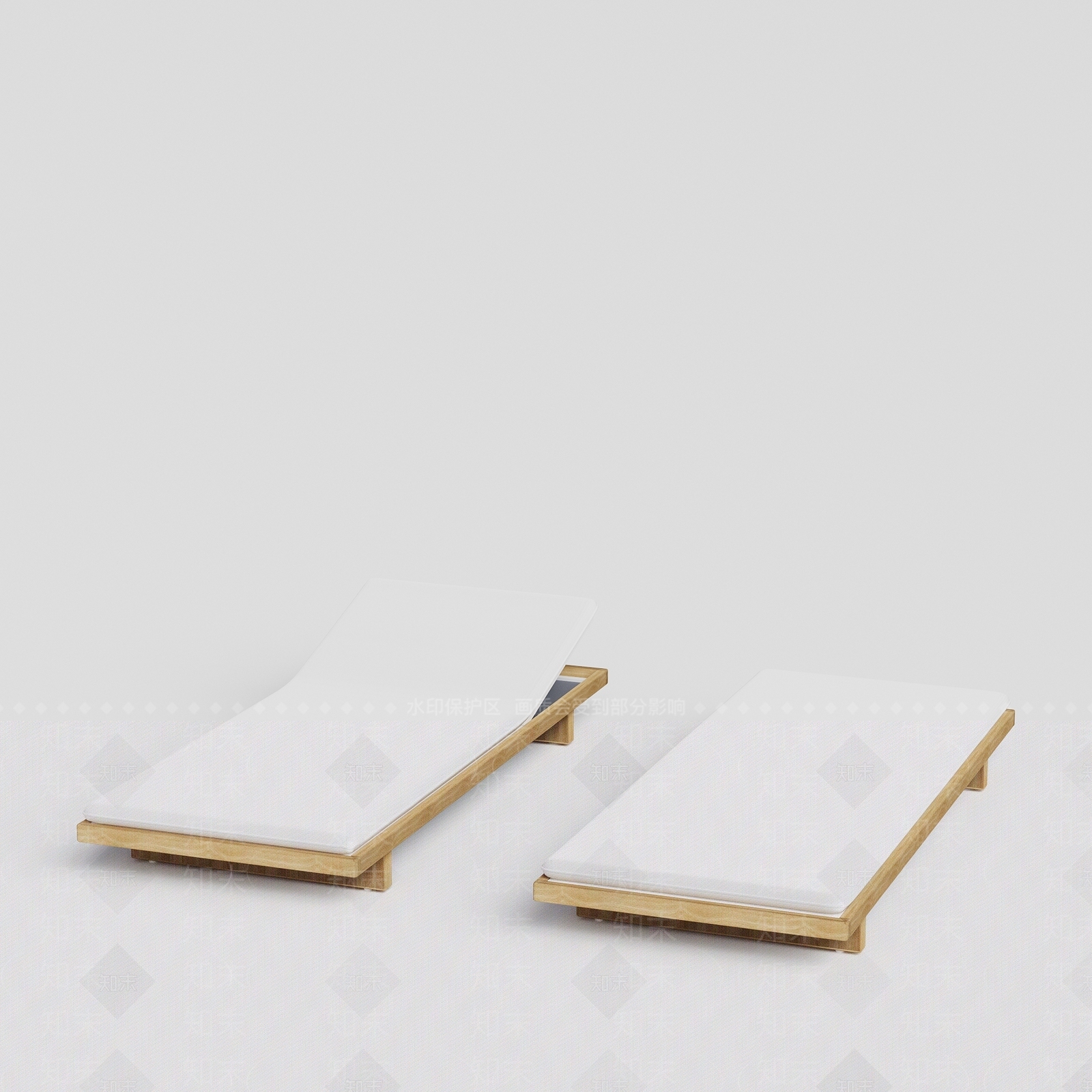 原木风躺椅3D模型渲染效果图