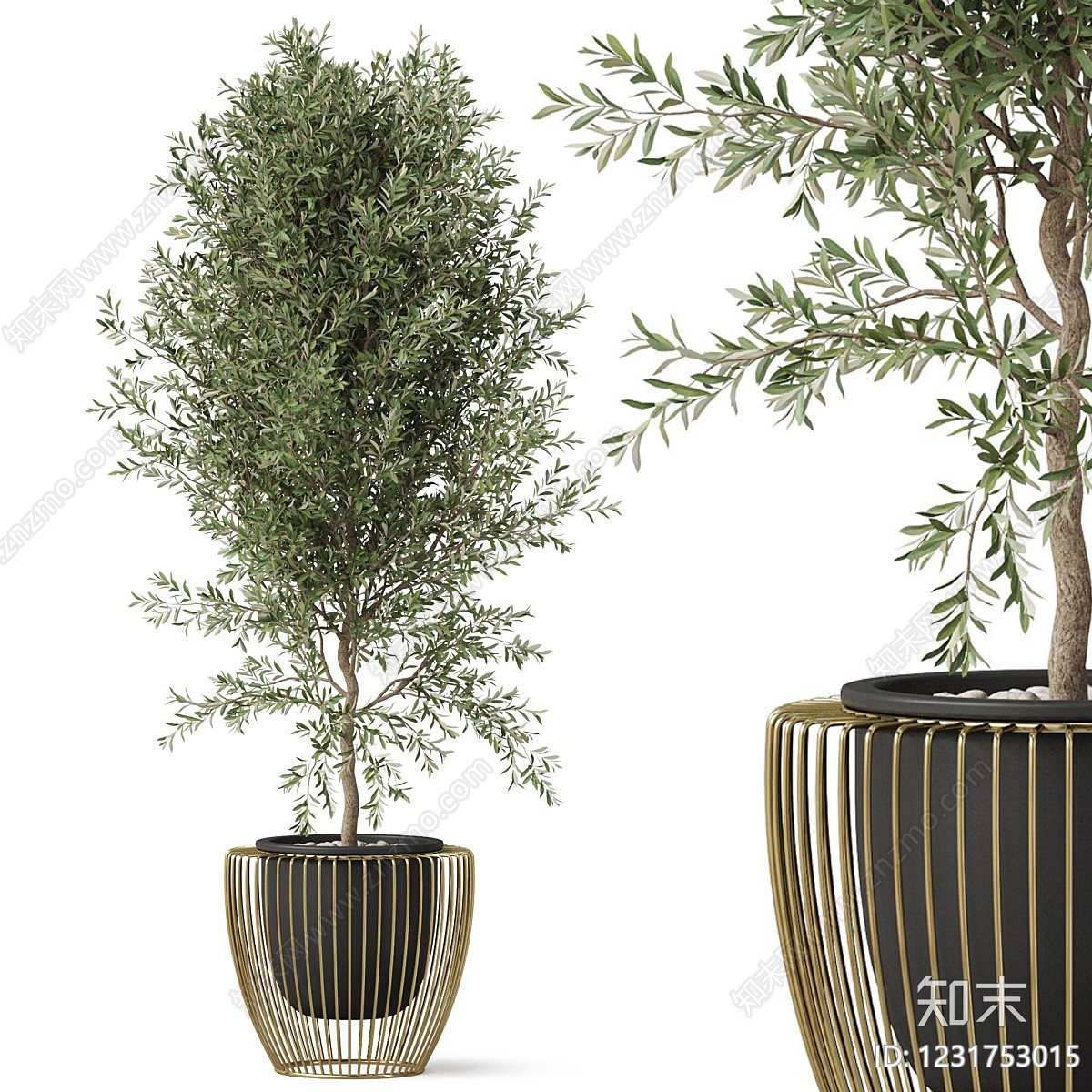 轻奢盆景3D模型下载【ID:1231753015】