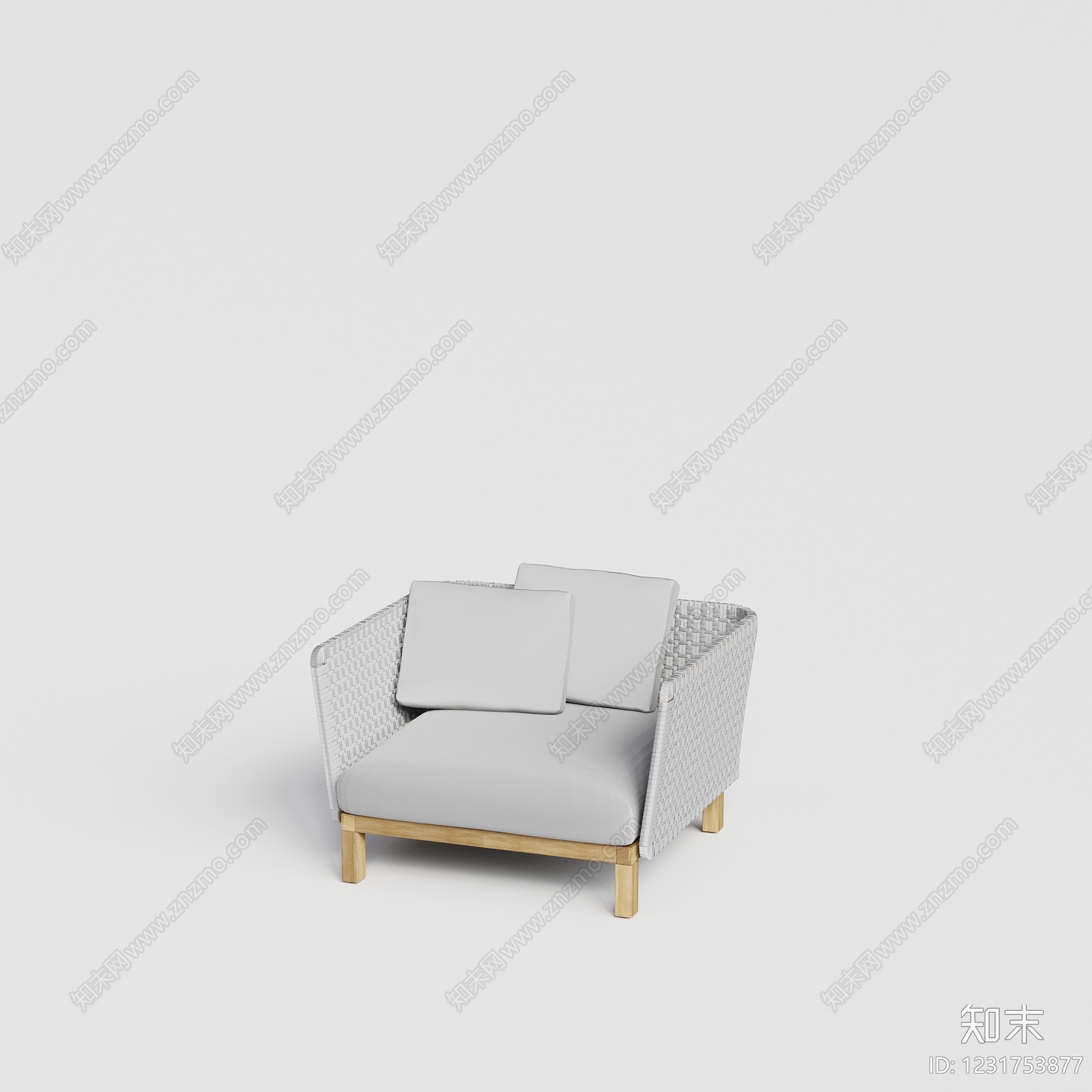 北欧单人沙发SU模型下载【ID:1231753877】