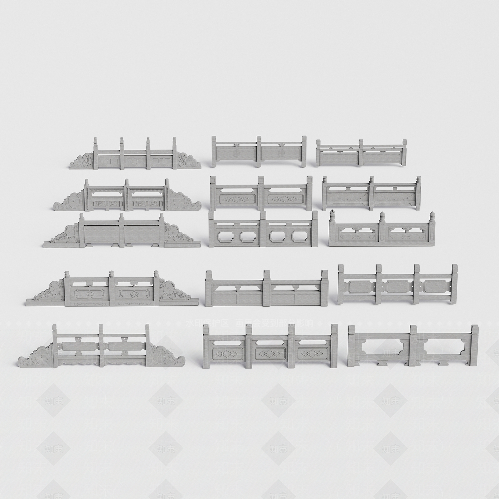 中式古建壁炉3D模型下载【ID:1231754291】