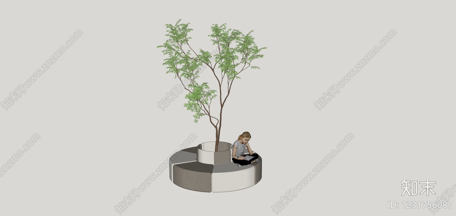 极简公共座椅SU模型下载【ID:1231756087】
