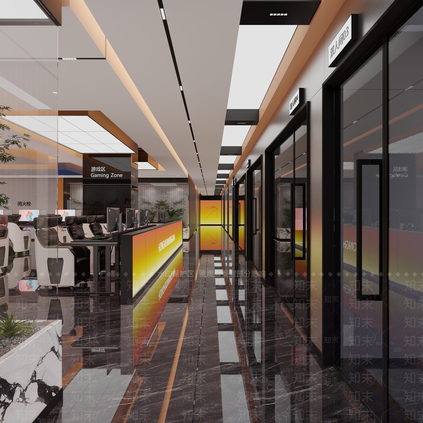 现代网吧网咖3D模型下载【ID:1231758654】