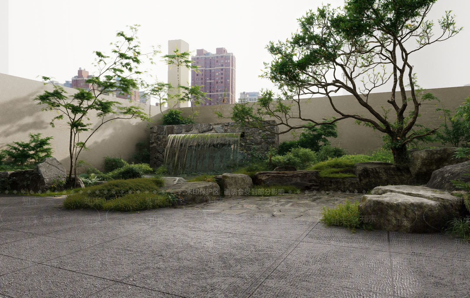 新中式景观屋顶花园3D模型下载【ID:1231758757】