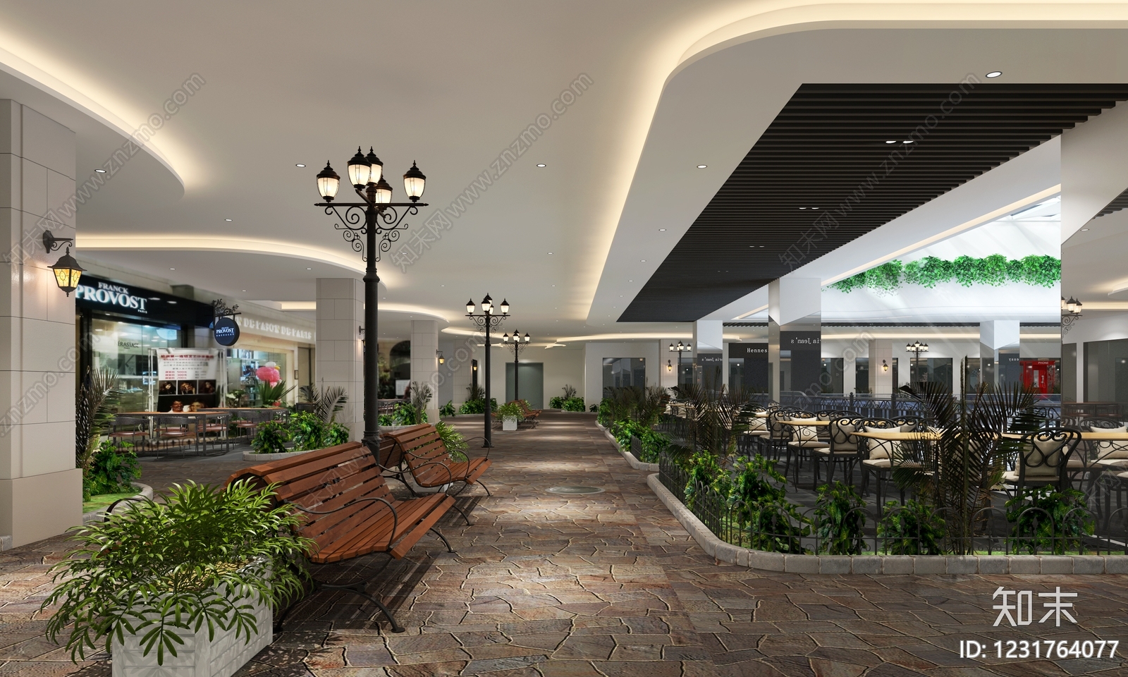 美式商场3D模型下载【ID:1231764077】