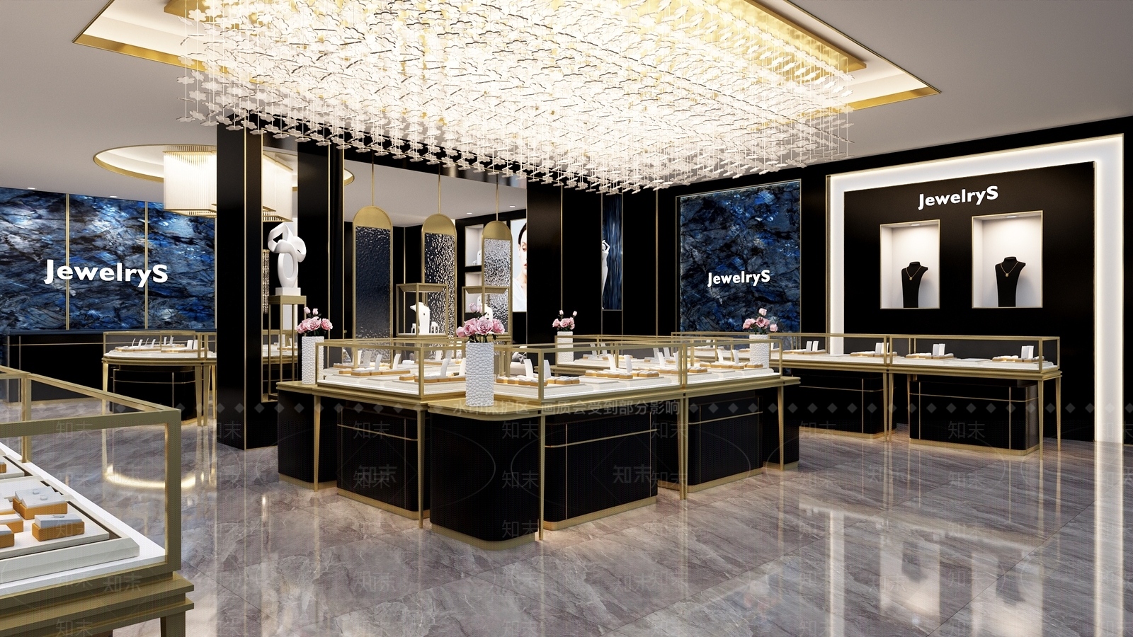 轻奢珠宝店3D模型下载【ID:1231764303】