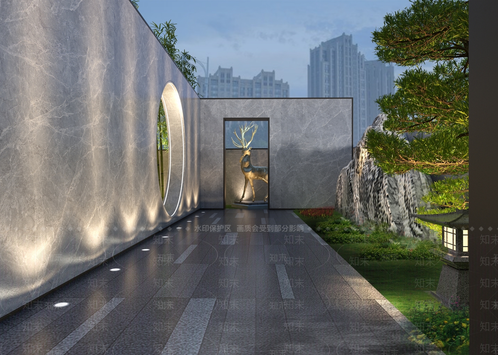 新中式景观商业景观3D模型下载【ID:1231765312】