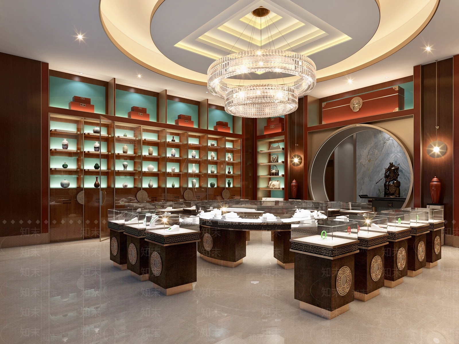 新中式珠宝店3D模型下载【ID:1231765765】