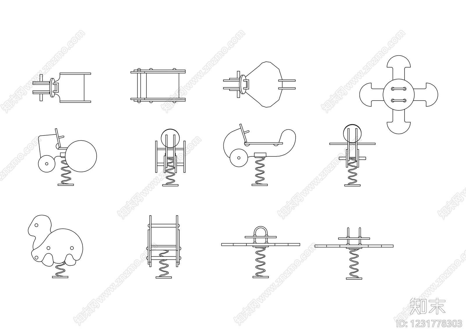 儿童器材CAD图纸