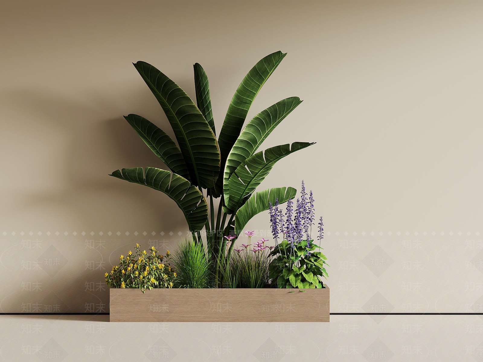 现代简约草本植物3D模型下载【ID:1231786547】