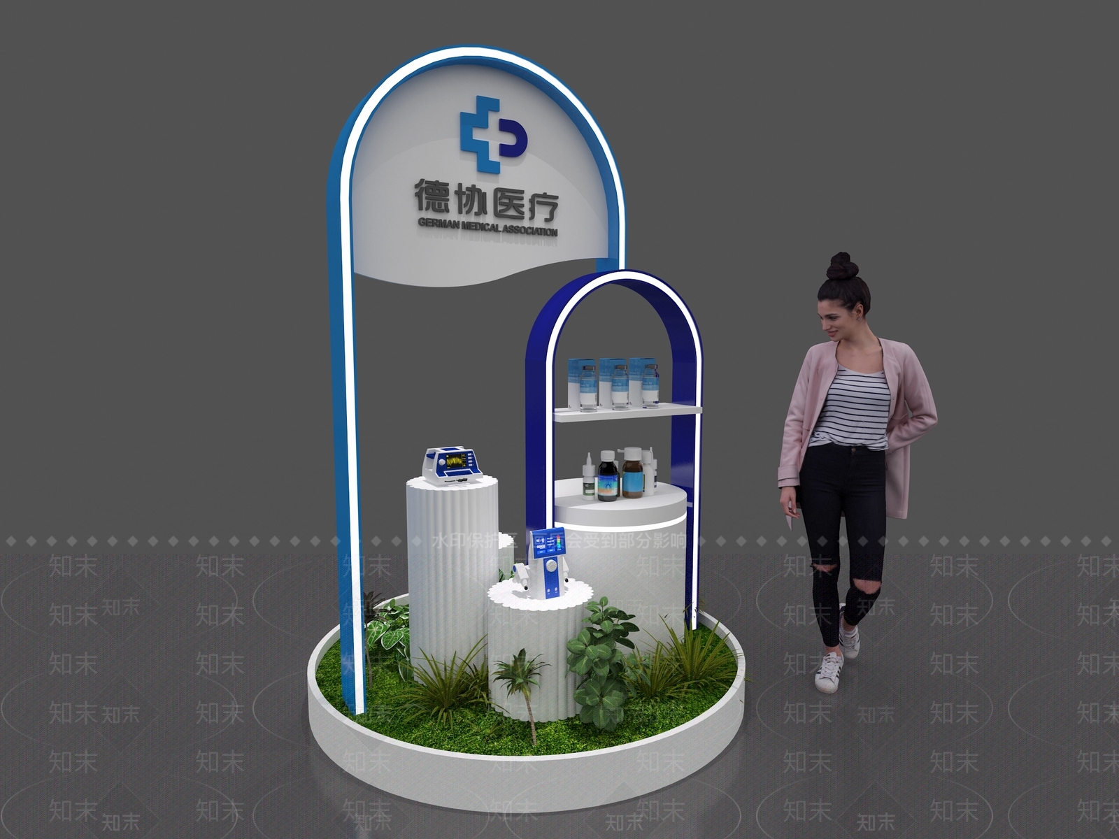 现代医疗展厅3D模型渲染效果图