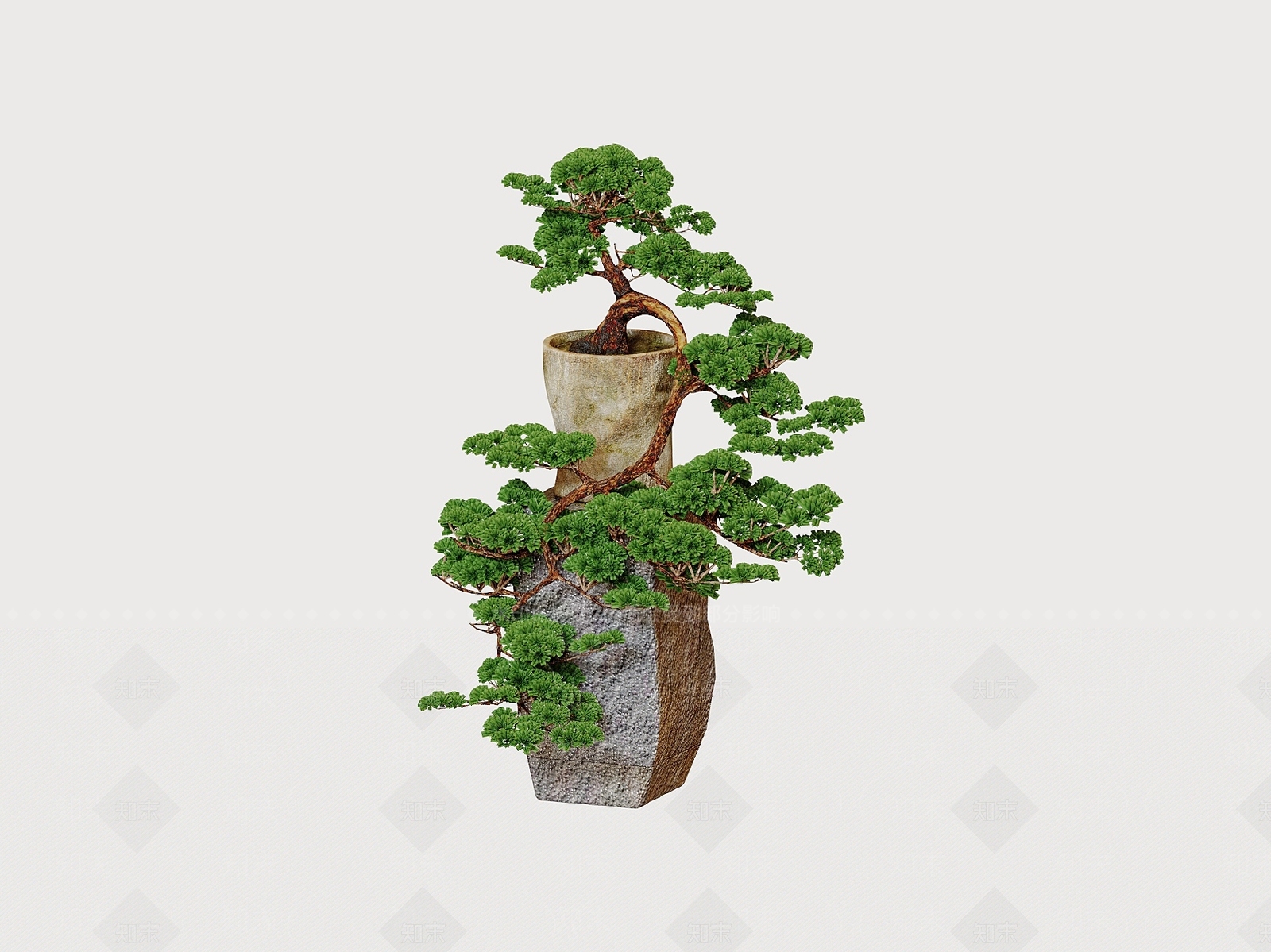 禅意盆景3D模型下载【ID:1231790883】