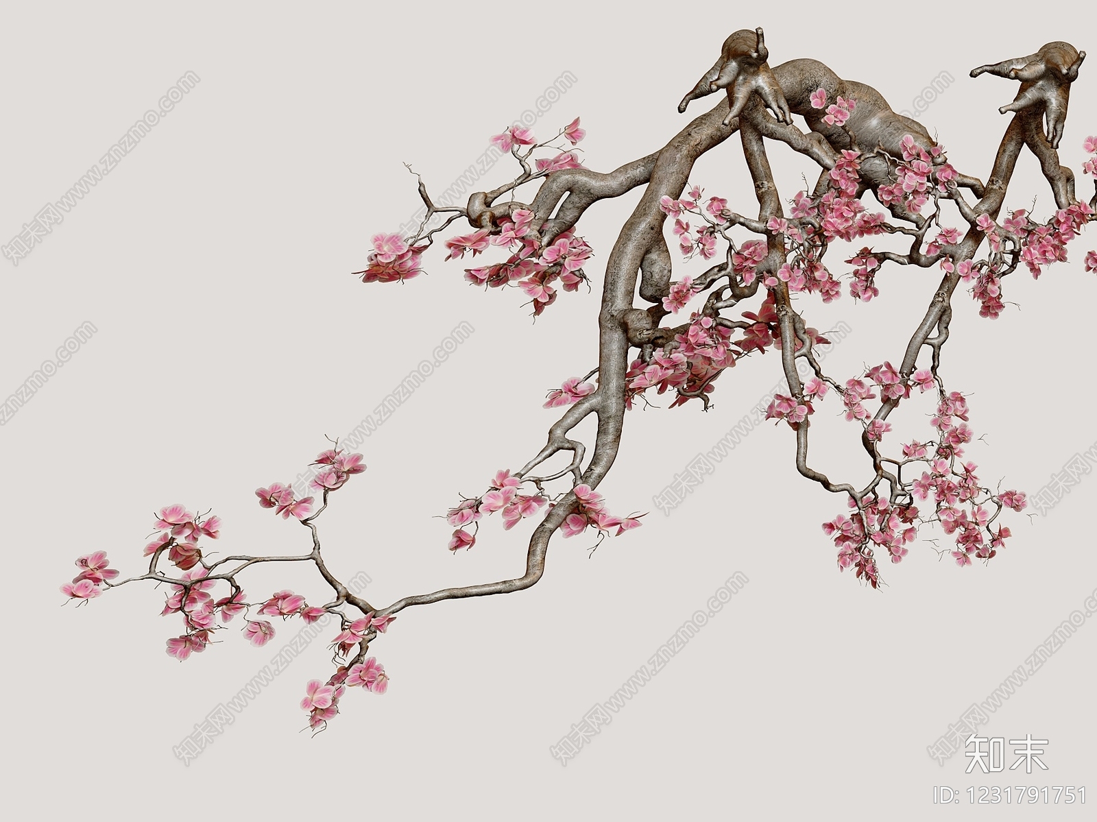 新中式乔木SU模型下载【ID:1231791751】