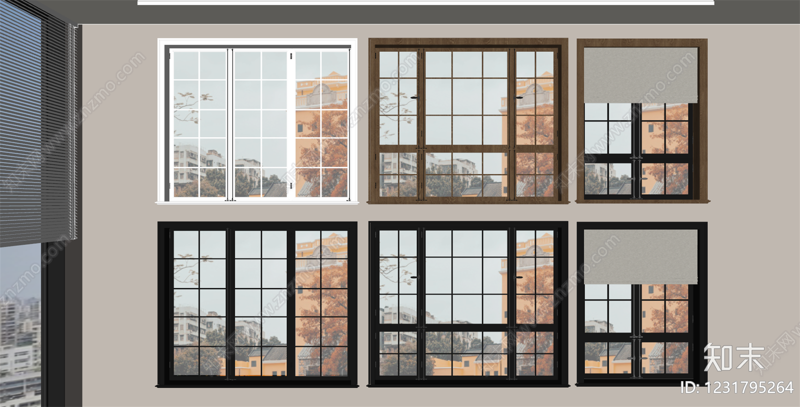 现代简约门窗展厅SU模型下载【ID:1231795264】