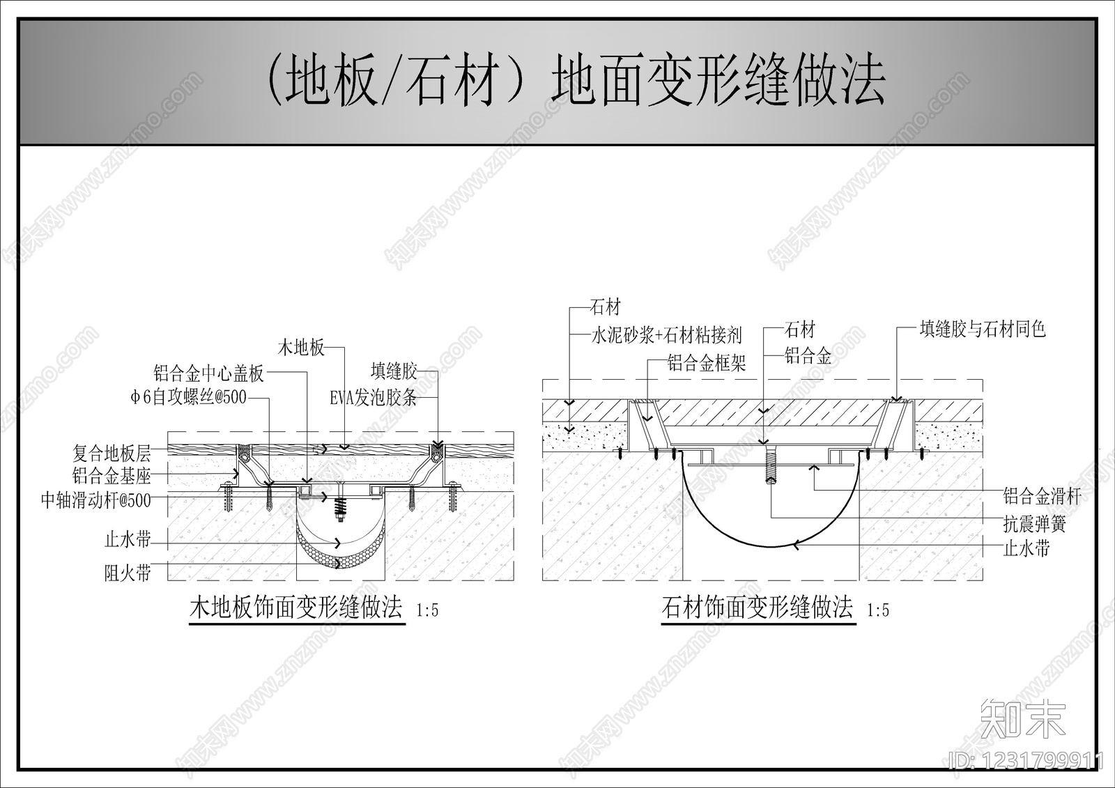 墙面节点cad施工图下载【ID:1231799911】