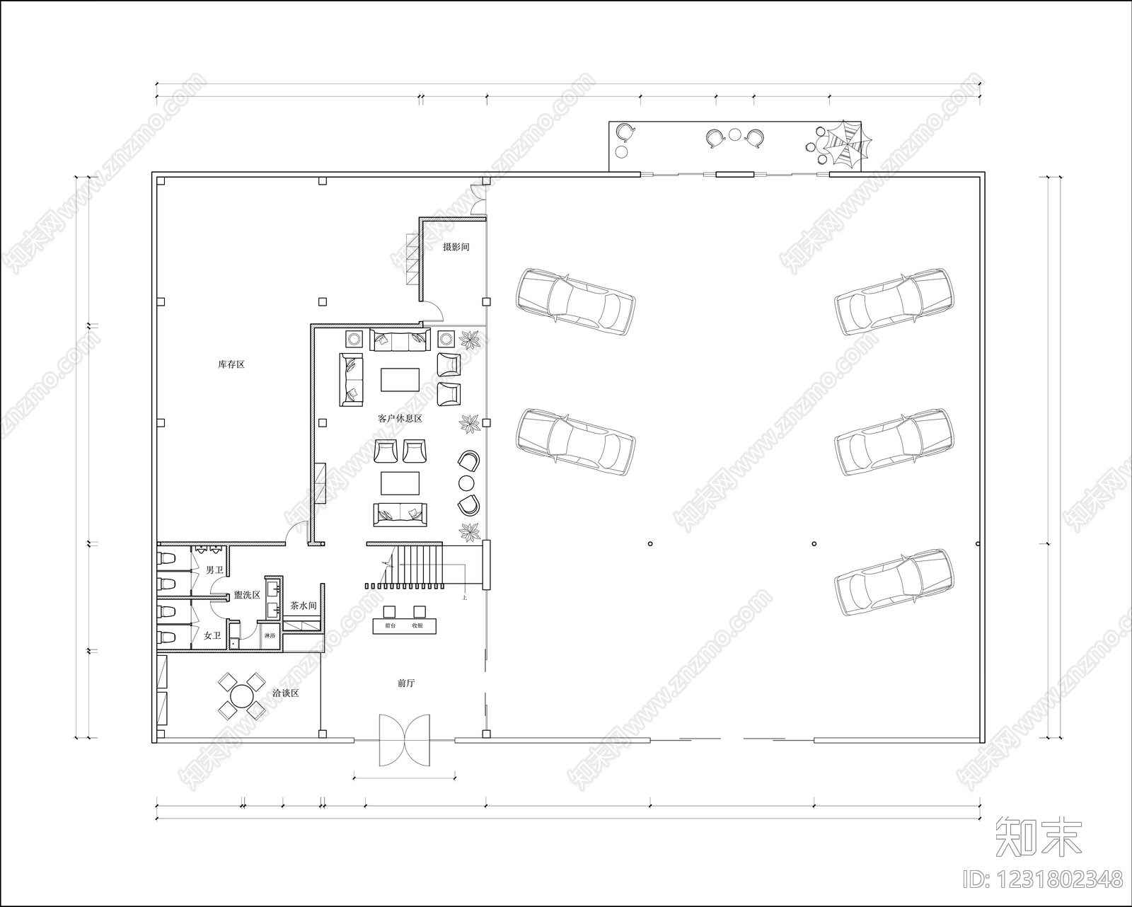 4s店cad施工图下载【ID:1231802348】