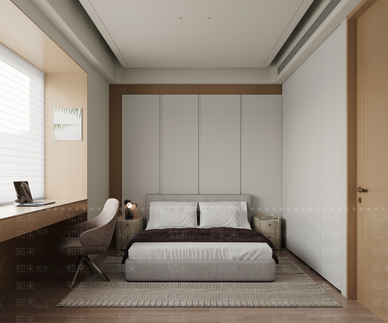 现代简约主卧3D模型下载【ID:1231802409】